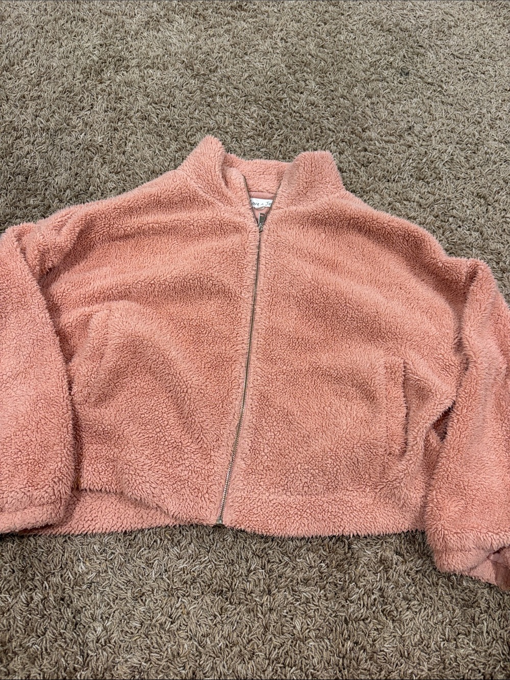 Love + Joy Link Cropped Fuzzy Jacket XL